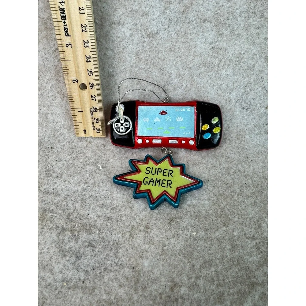 Handheld Video Game Console Ornament with‎ Super Gamer Charm